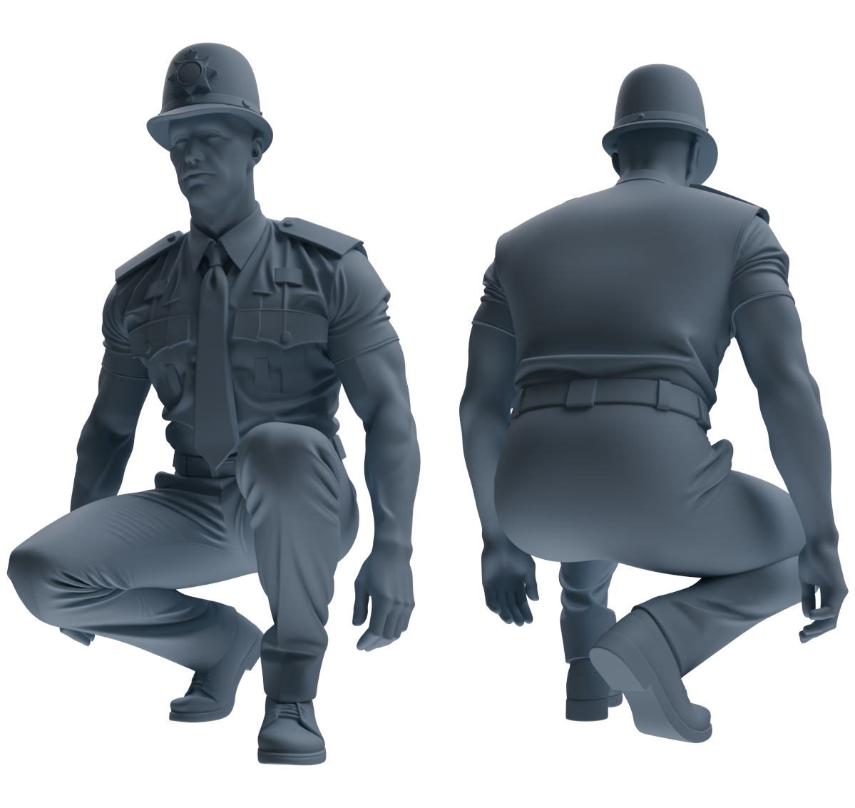 Detail view of MRY-SFW LYGR805 Modern British Police Five-Person Daily Routine 2 Model