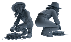 Detail view of MRY-SFW LYTR910 Farm Girl Multi-pose Modern Model 4 pcs Model