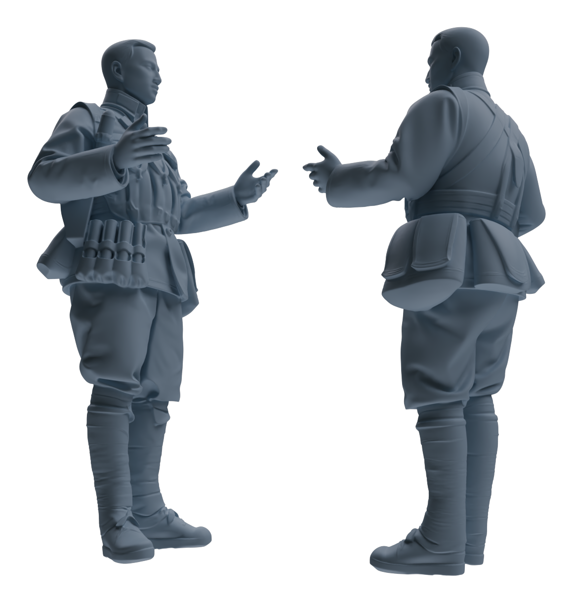 Detail view of MRY-SFW LYGR607 Historical People's Liberation Army Six-Person Daily Routine 2 Model