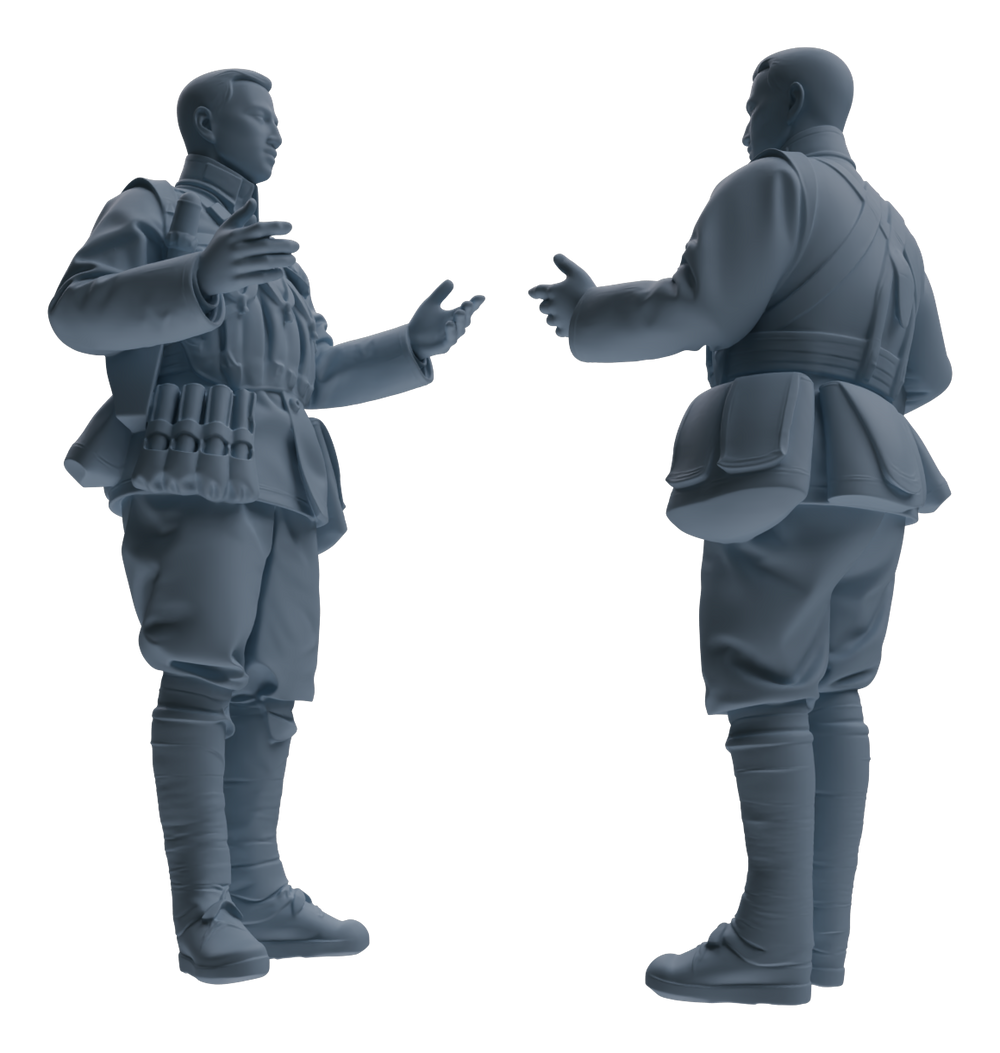 Detail view of MRY-SFW LYGR607 Historical People's Liberation Army Six-Person Daily Routine 2 Model