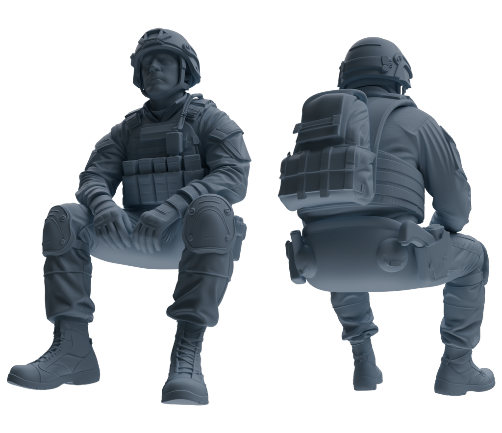 MRY-SFW SSTR205 Miniatures Soldier Model Kit Multi-Pose Modern & WWII Soldier Model 6 pcs
