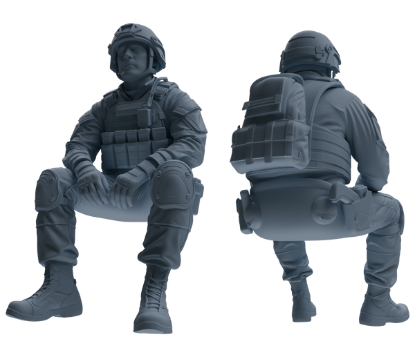 MRY-SFW SSTR205 Miniatures Soldier Model Kit Multi-Pose Modern & WWII Soldier Model 6 pcs