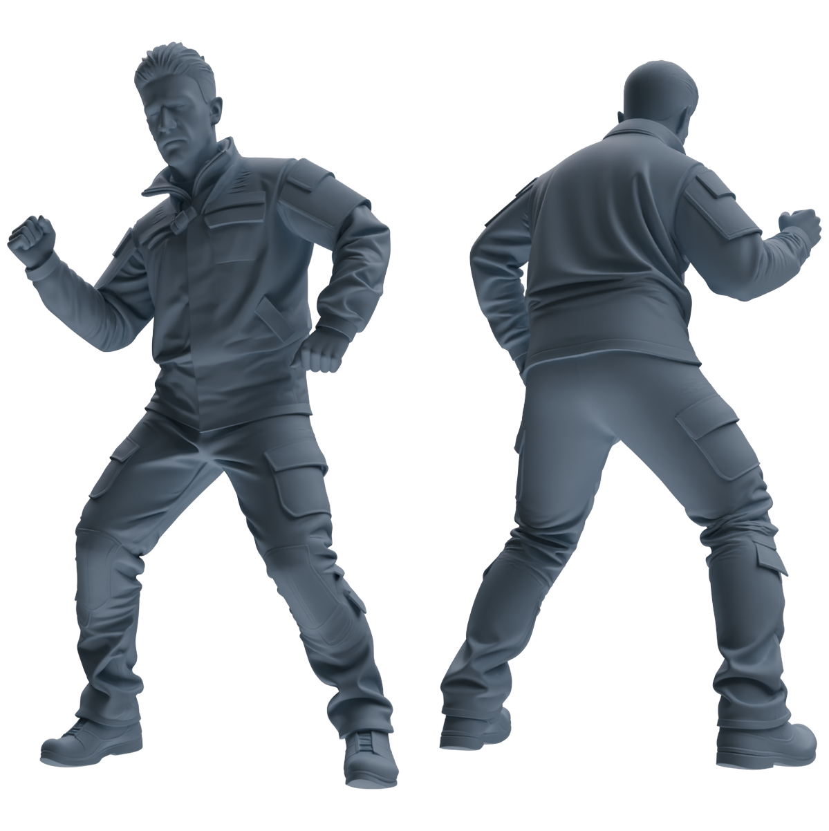 Detail view of MRY-SFW LYGR692 Modern U.S. Military Six-Person Dancing Group Model