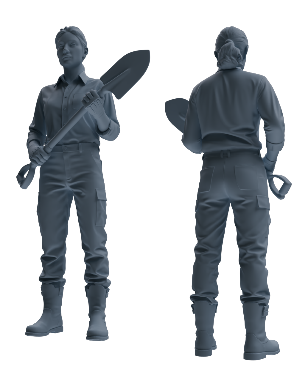 Detail view of MRY-SFW LYTR921 Gardening Woman Multi-pose Modern Model 4 pcs Model