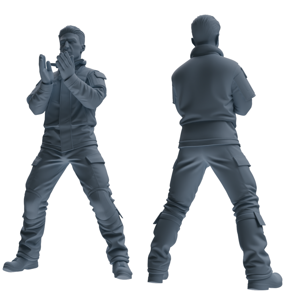 Detail view of MRY-SFW LYGR697 Modern U.S. Military Six-Person Entertainment Group Model