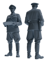 Detail view of MRY-SFW LYGR580 WWII French Army Six-Person Mess Hall Group Model