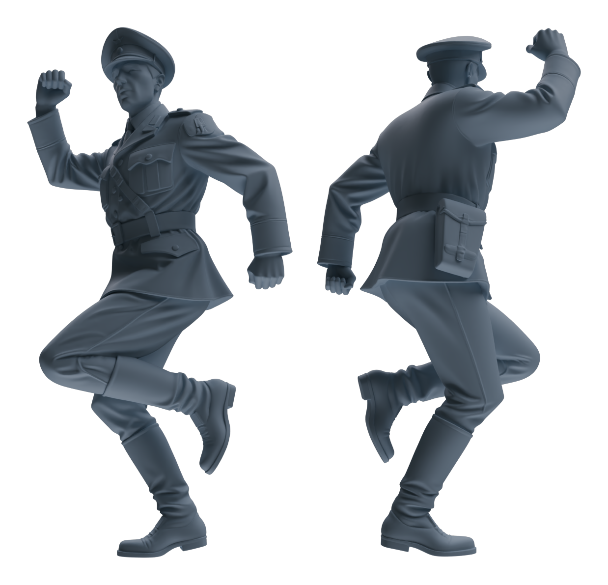 Detail view of MRY-SFW LYGR586 WWII French Army Five-Person Dancing Group Model