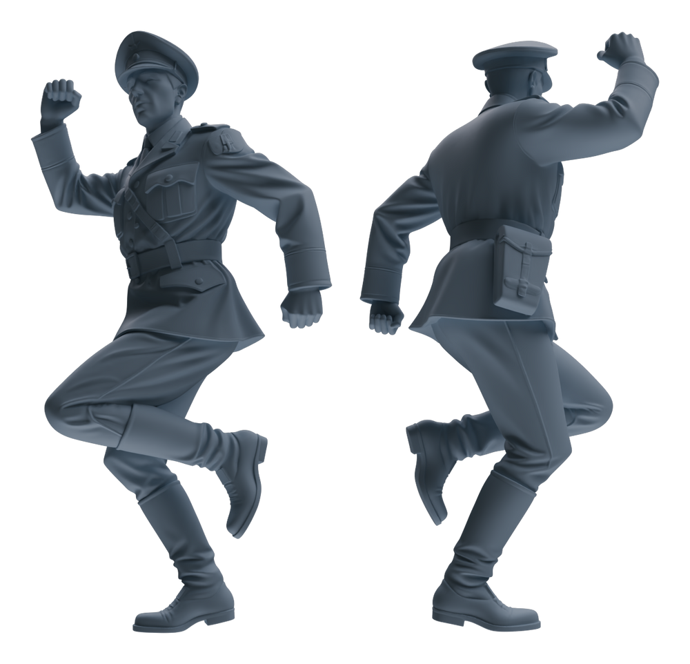 Detail view of MRY-SFW LYGR586 WWII French Army Five-Person Dancing Group Model