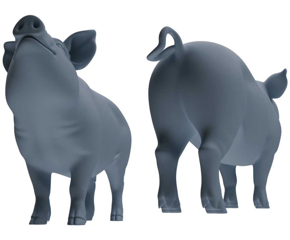 Detail view of MRY-SFW LYTR847 Farm Pig Pose Model 4 pcs Miniature Car Diorama Figures Scene Props Accessories Resin Model