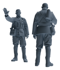 Detail view of MRY-SFW LYGR610 Historical People's Liberation Army Six-Person Command Group Model