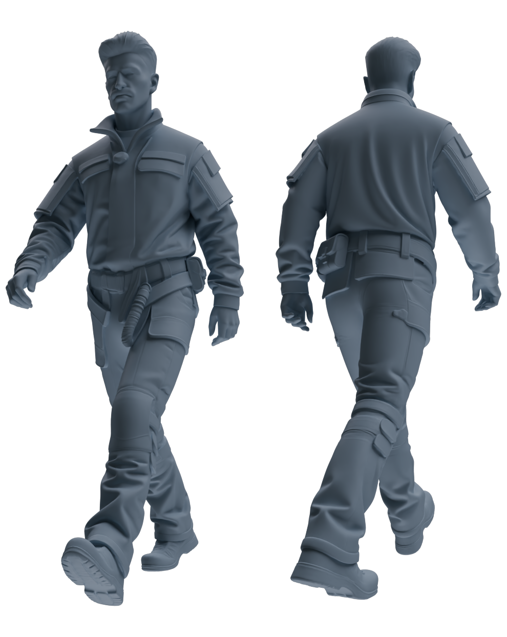 Detail view of MRY-SFW LYGR689 Modern U.S. Military Six-Person Daily Routine Model