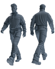 Detail view of MRY-SFW LYGR689 Modern U.S. Military Six-Person Daily Routine Model