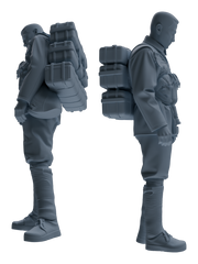 Detail view of MRY-SFW LYGR605 Historical People's Liberation Army Six-Person Carrying Group Model