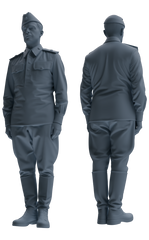 Detail view of MRY-SFW LYGR731 WWII Soviet Army War Scene Six-Person Daily Routine Group Model