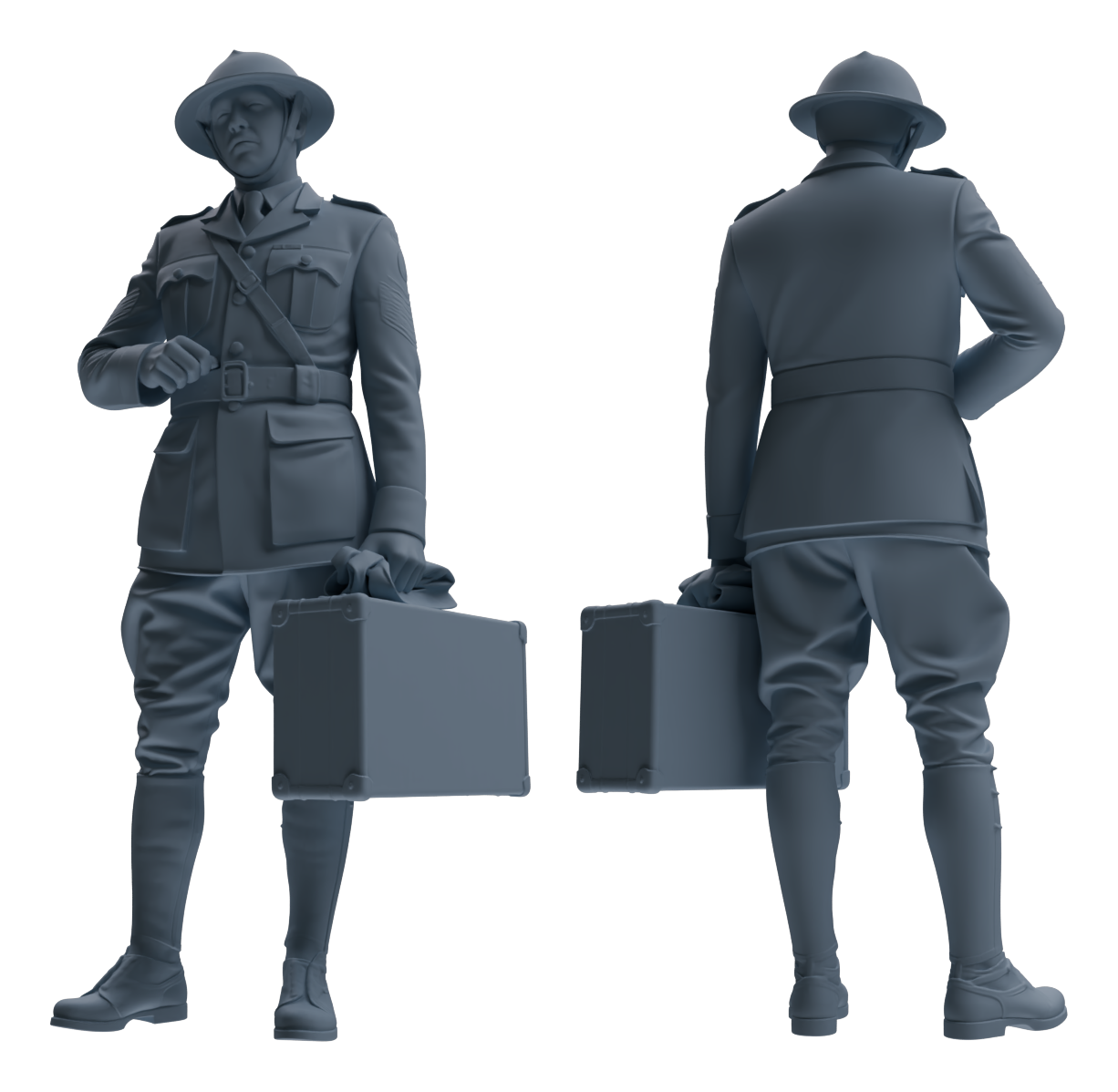 Detail view of MRY-SFW LYGR598 Historical WWII British Army Six-Person Carrying Group Model