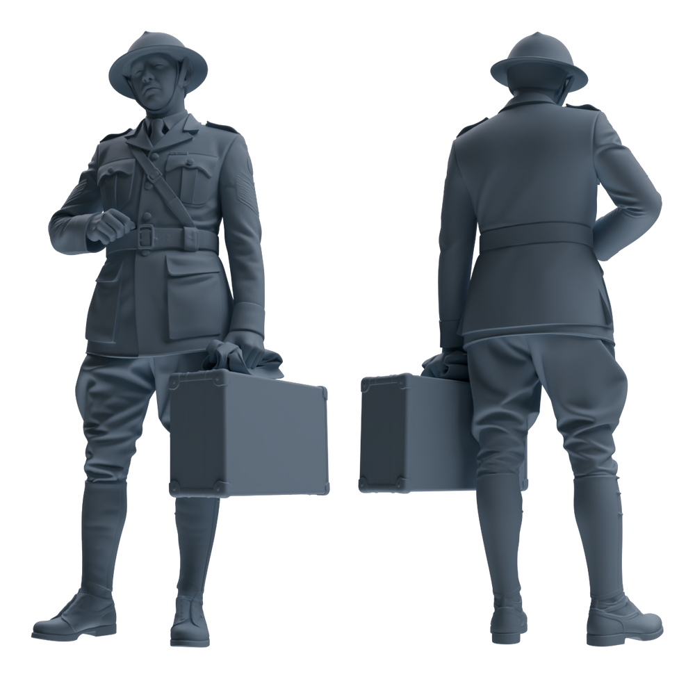 Detail view of MRY-SFW LYGR598 Historical WWII British Army Six-Person Carrying Group Model