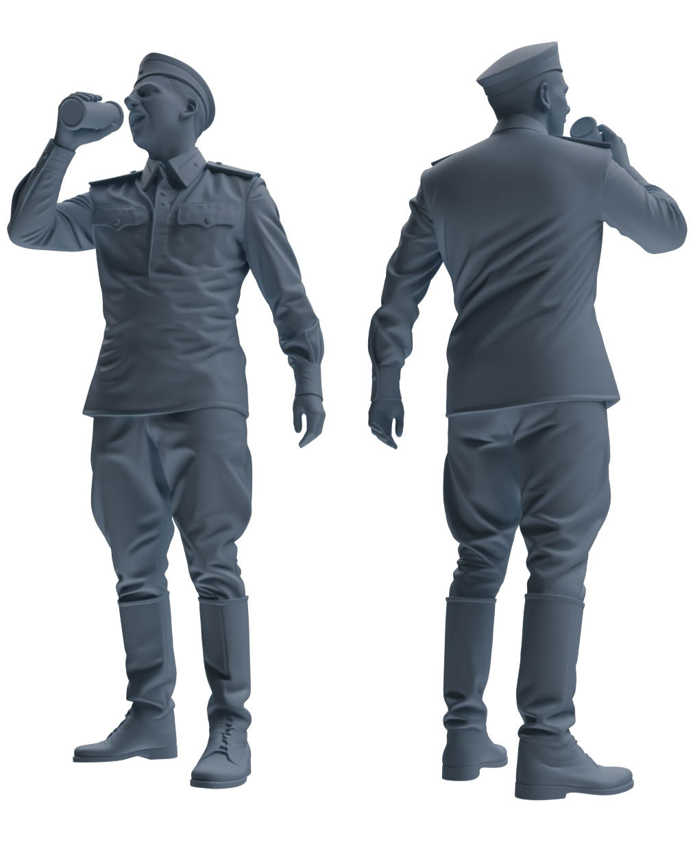 Detail view of MRY-SFW LYGR735 WWII Soviet Army War Scene Six-Person Entertainment Group Model