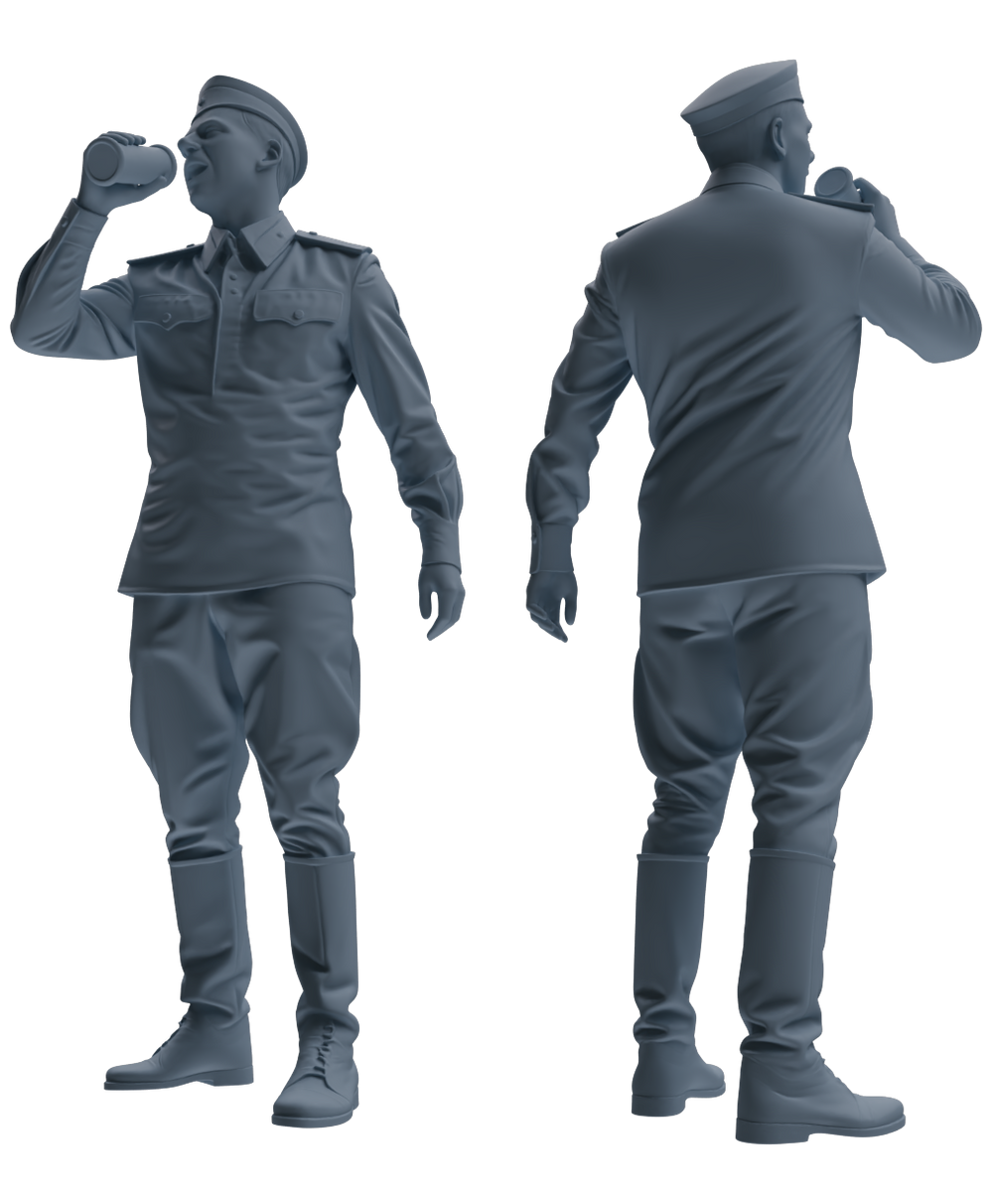 Detail view of MRY-SFW LYGR735 WWII Soviet Army War Scene Six-Person Entertainment Group Model