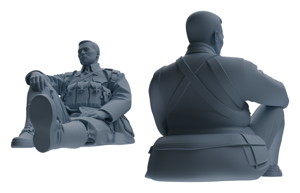 Detail view of MRY-SFW LYGR608 Historical People's Liberation Army Seven-Person Rest Group Model