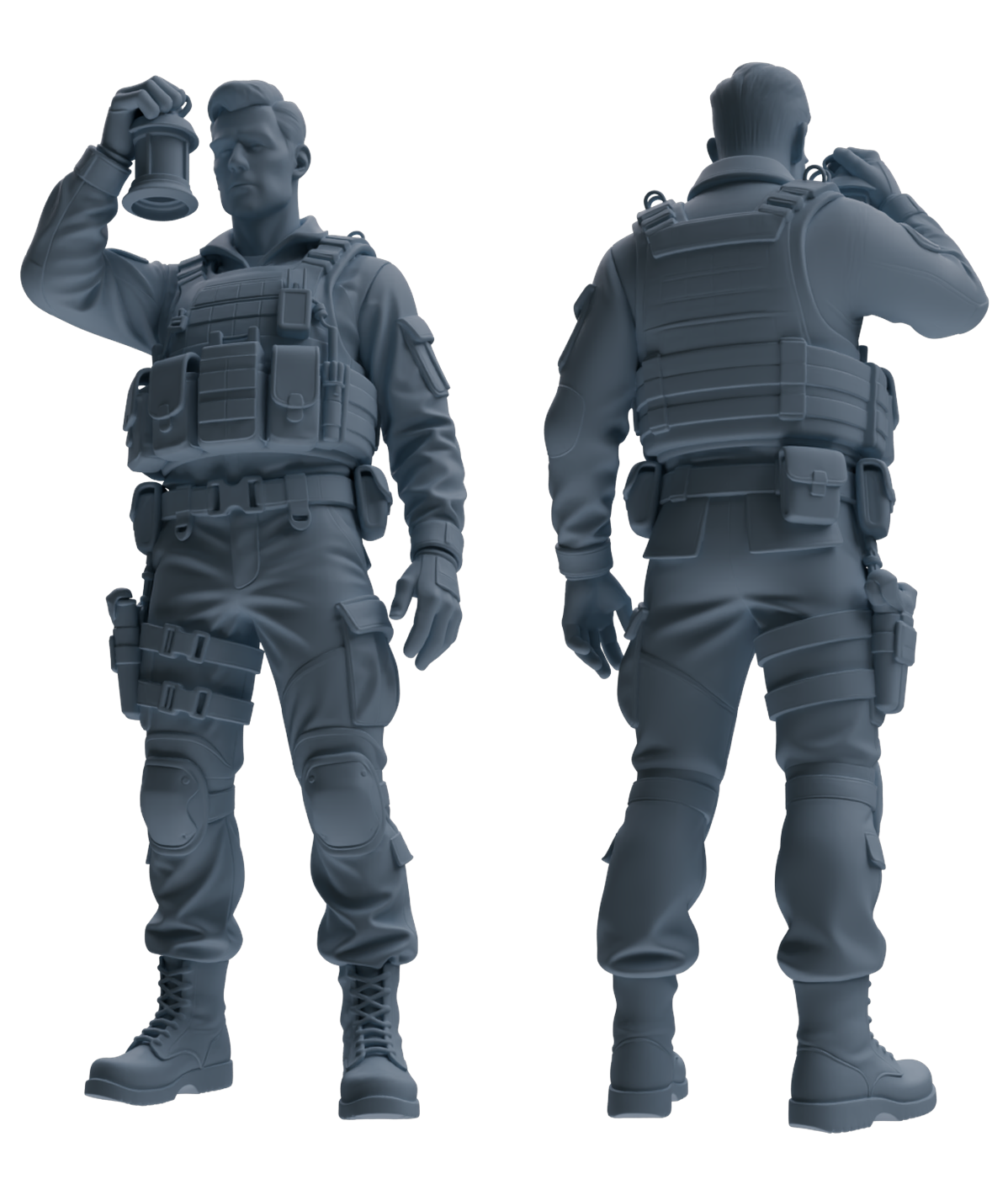 MRY-SFW SSTR188 Miniatures Soldier Model Kit Multi-Functional Recon Soldier Pose Modern Model 5 pcs