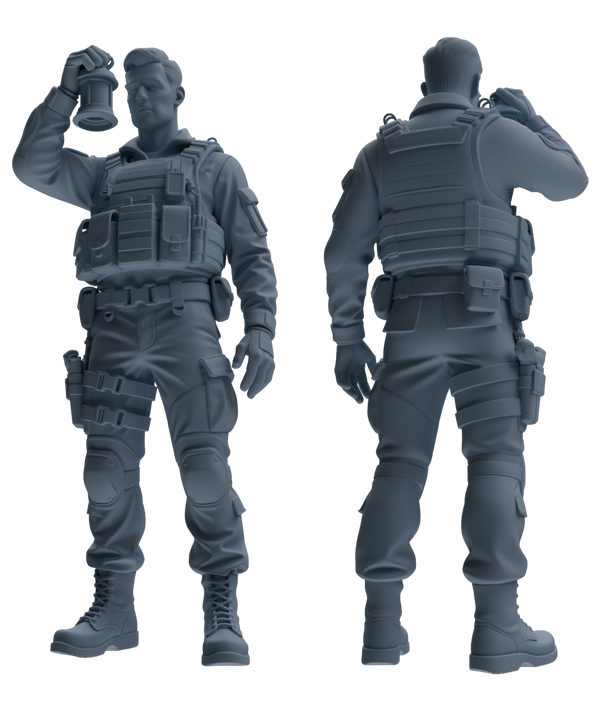 MRY-SFW SSTR188 Miniatures Soldier Model Kit Multi-Functional Recon Soldier Pose Modern Model 5 pcs