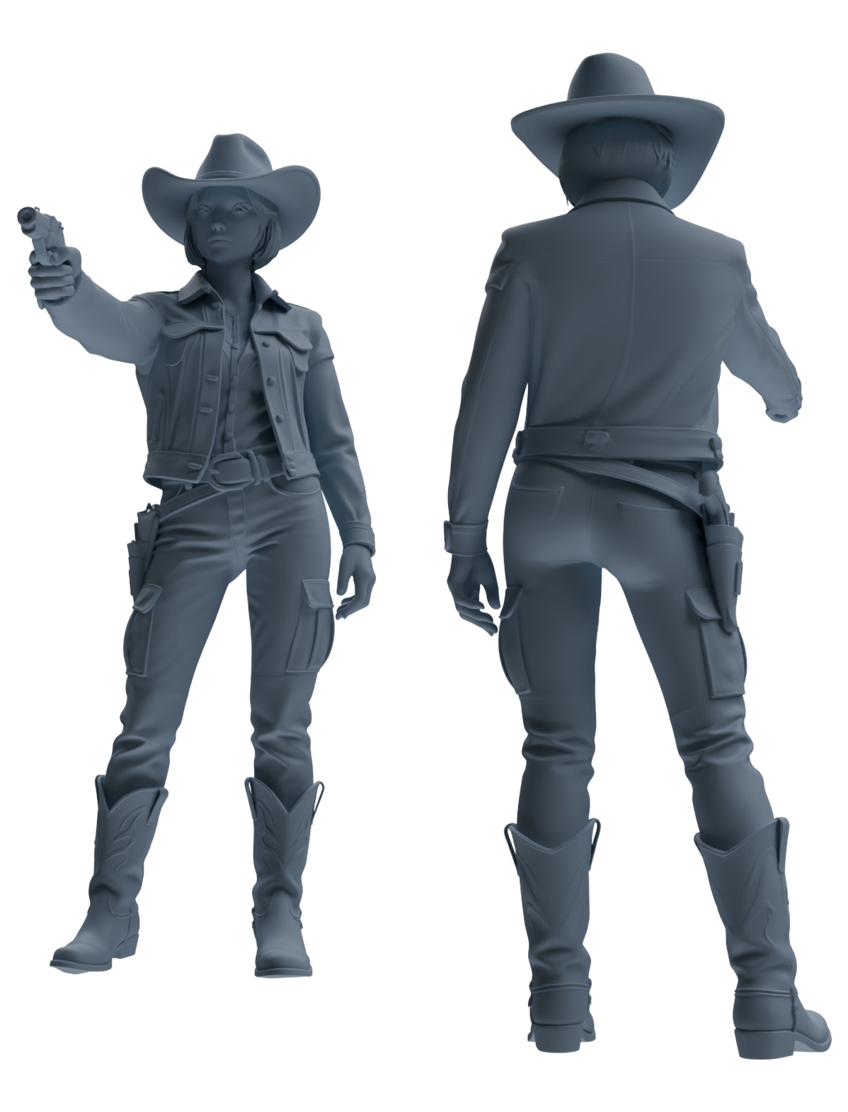 Detail view of MRY-SFW LYTR893 Cowboy Style Girl Modern Model 4 pcs Model