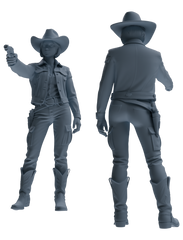 Detail view of MRY-SFW LYTR893 Cowboy Style Girl Modern Model 4 pcs Model