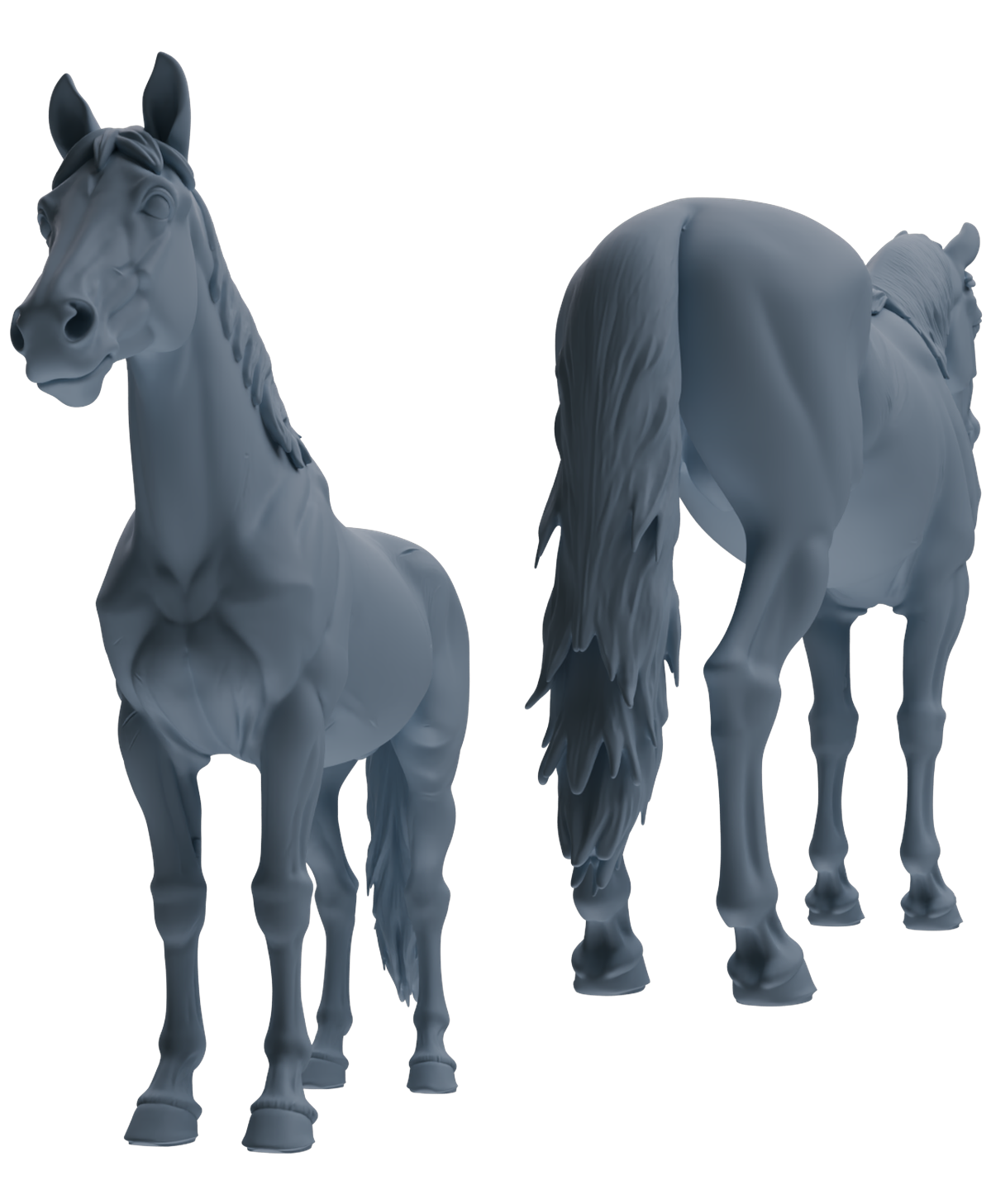 Detail view of MRY-SFW LYTR843 Farm Horse Pose Model 4 pcs Miniature Car Diorama Figures Scene Props Accessories Resin Model