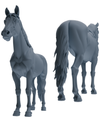 Detail view of MRY-SFW LYTR843 Farm Horse Pose Model 4 pcs Miniature Car Diorama Figures Scene Props Accessories Resin Model