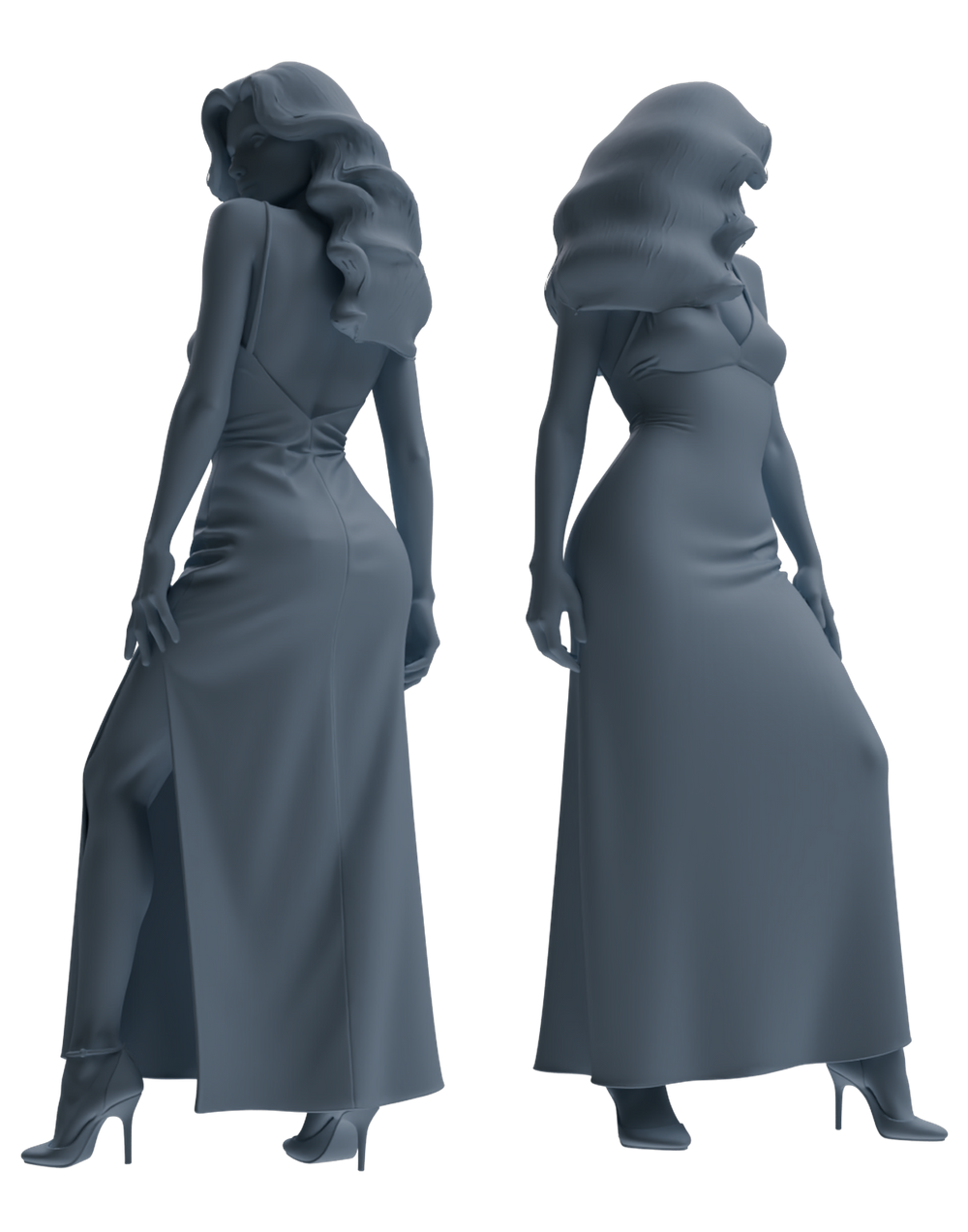 Detail view of MRY-SFW LYTR857 Dress Woman Figure Modern Model 3 pcs Miniature Car Diorama Figures Scene Props Accessories Resin Model