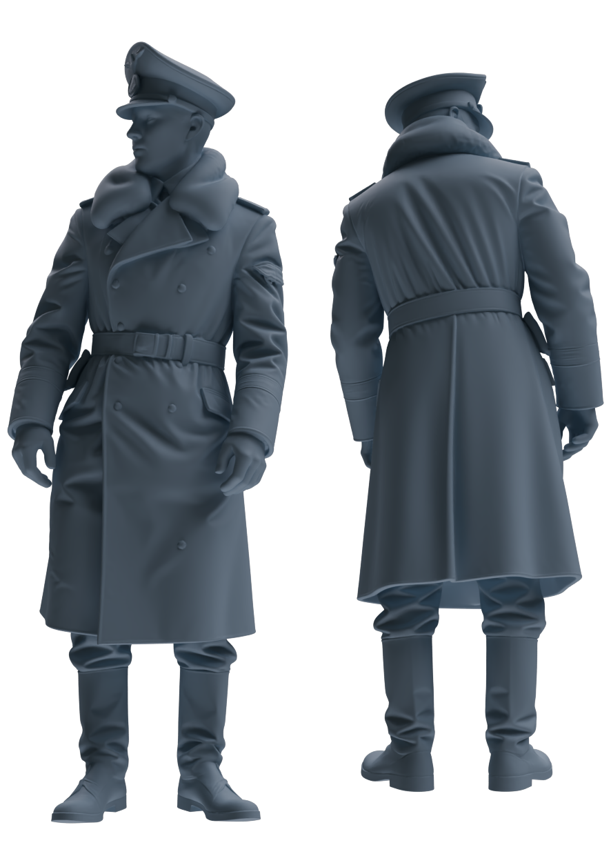 Detail view of MRY-SFW LYGR706 WWII German Army War Scene Six-Person Daily Routine Group 2 Model