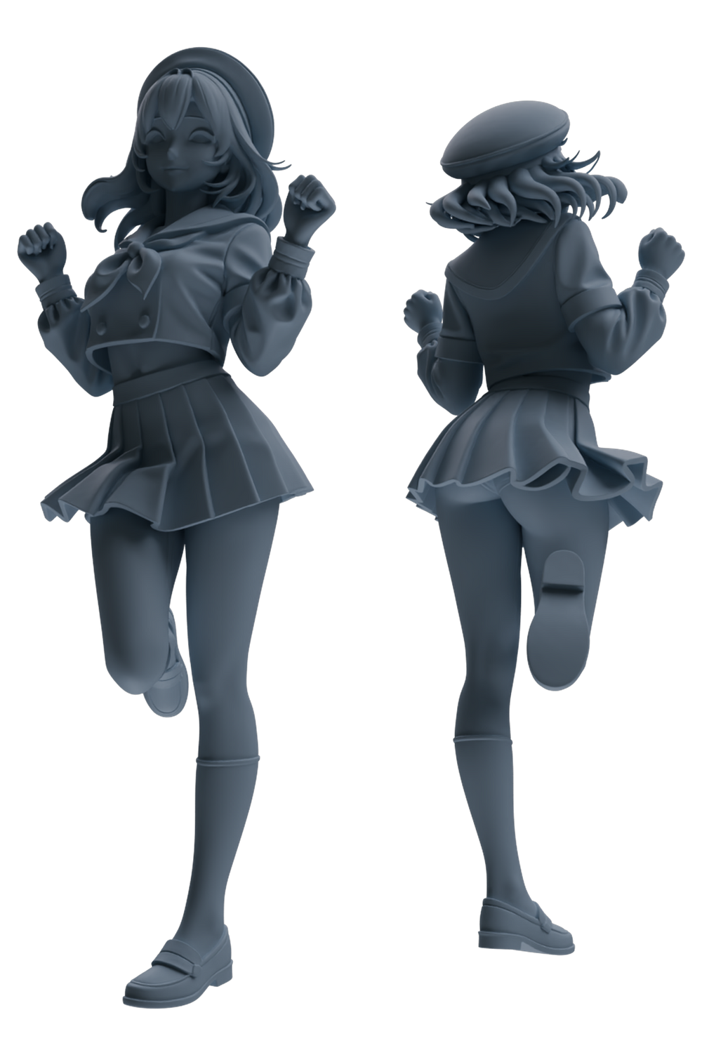 Detail view of MRY-SFW LYTR884 Multi-pose Sailor Uniform Girl Figure Modern Model 3 pcs Model