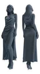 Detail view of MRY-SFW LYTR895 Satin Dress Woman Figure Modern Model 3 pcs Model