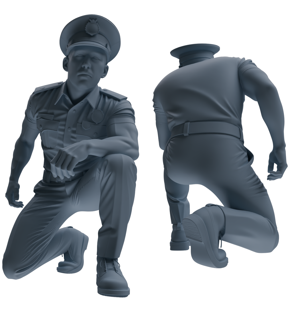 Detail view of MRY-SFW LYGR764 Modern Hong Kong Police Six-Person Ambush Group Model