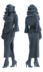 Detail view of MRY-SFW LYTR856 Cheongsam Woman Figure Modern Model 3 pcs Miniature Car Diorama Figures Scene Props Accessories Resin Model