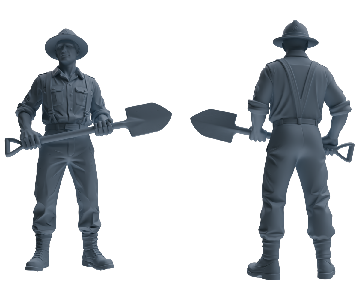 MRY-SFW SSTR201 Miniatures Soldier Model Kit Multi-Pose Combat Engineer Soldier Modern Model 6 pcs