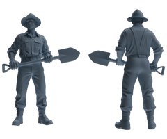 MRY-SFW SSTR201 Miniatures Soldier Model Kit Multi-Pose Combat Engineer Soldier Modern Model 6 pcs