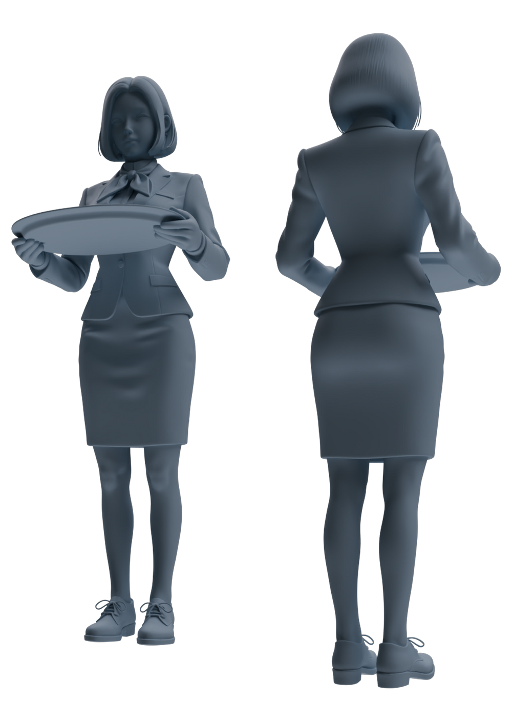 Detail view of MRY-SFW LYTR861 Service Pose Professional Woman Figure Modern Model 4 pcs Miniature Car Diorama Figures Scene Props Accessories Resin Model