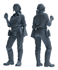 Detail view of MRY-SFW LYTR912 Farm Veterinarian with Livestock Modern Model 4 pcs Model