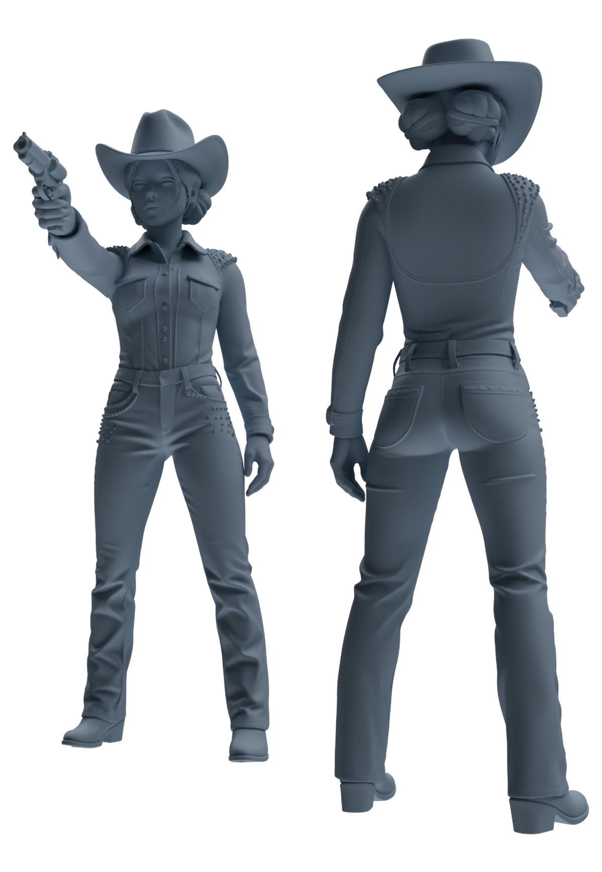 Detail view of MRY-SFW LYTR892 Multi-style Cowgirl Modern Model 4 pcs Model
