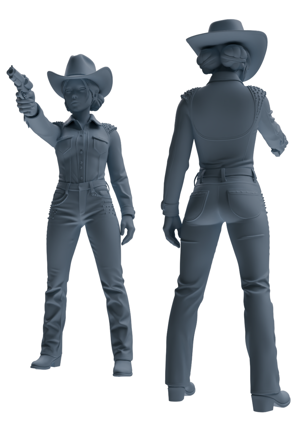 Detail view of MRY-SFW LYTR892 Multi-style Cowgirl Modern Model 4 pcs Model