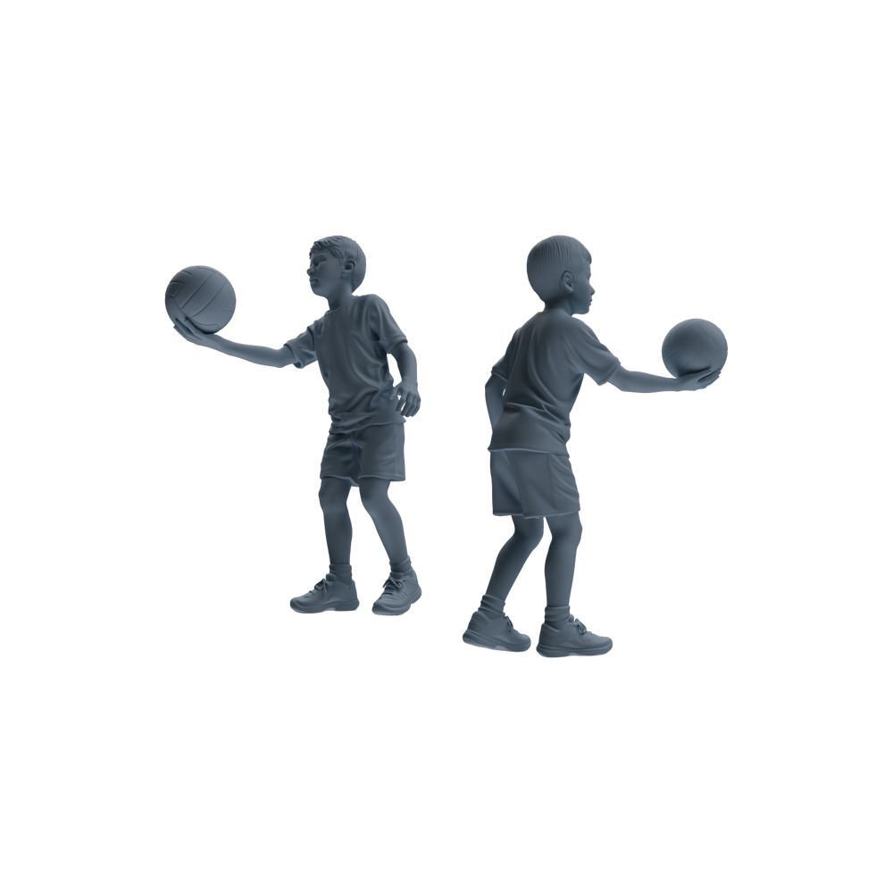 Detail view of MRY-SFW LYTR819 Child Basketball Player Figure Modern Model 6 pcs Miniature Car Diorama Figures Scene Props Accessories Resin Model