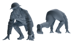 Detail view of MRY-SFW LYGR602 Historical WWII British Army Six-Person Training Group Model