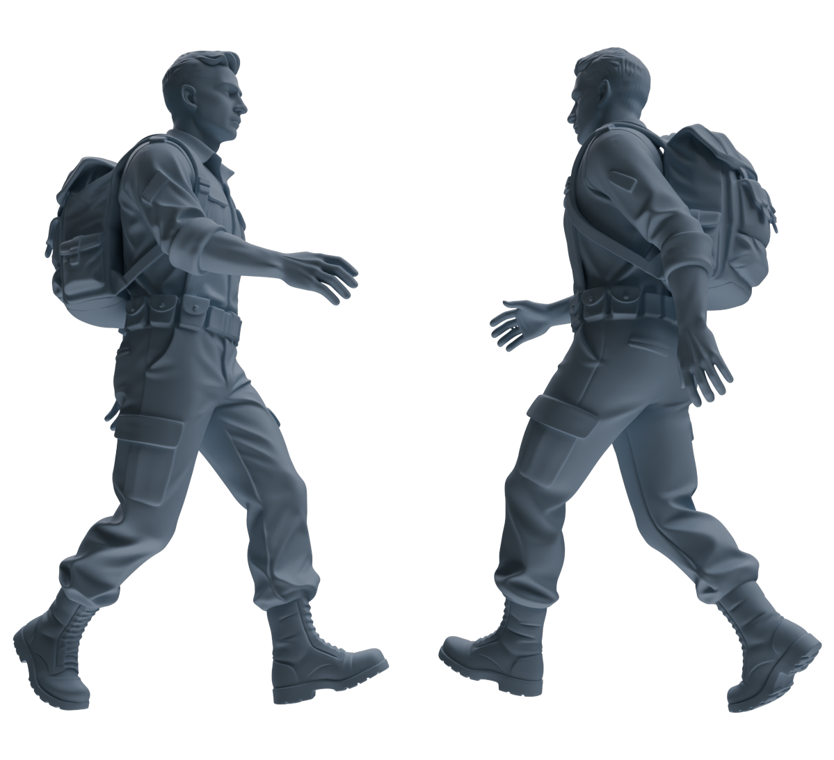 MRY-SFW SSTR175 Miniatures Soldier Model Kit Combat Soldier Pose Modern Model 6 pcs