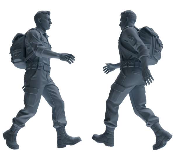 MRY-SFW SSTR175 Miniatures Soldier Model Kit Combat Soldier Pose Modern Model 6 pcs