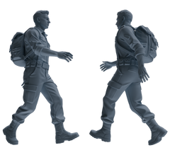 MRY-SFW SSTR175 Miniatures Soldier Model Kit Combat Soldier Pose Modern Model 6 pcs