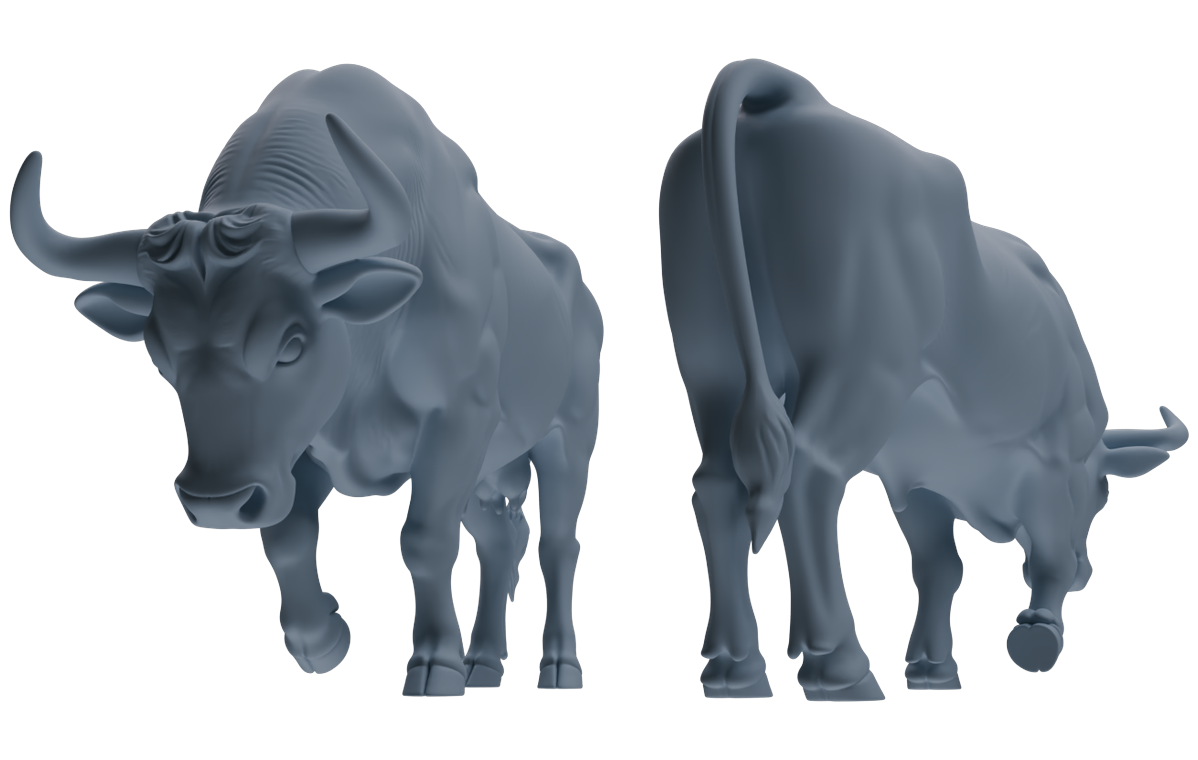 Detail view of MRY-SFW LYTR837 Bullfight Pose Cattle Model 4 pcs Miniature Car Diorama Figures Scene Props Accessories Resin Model