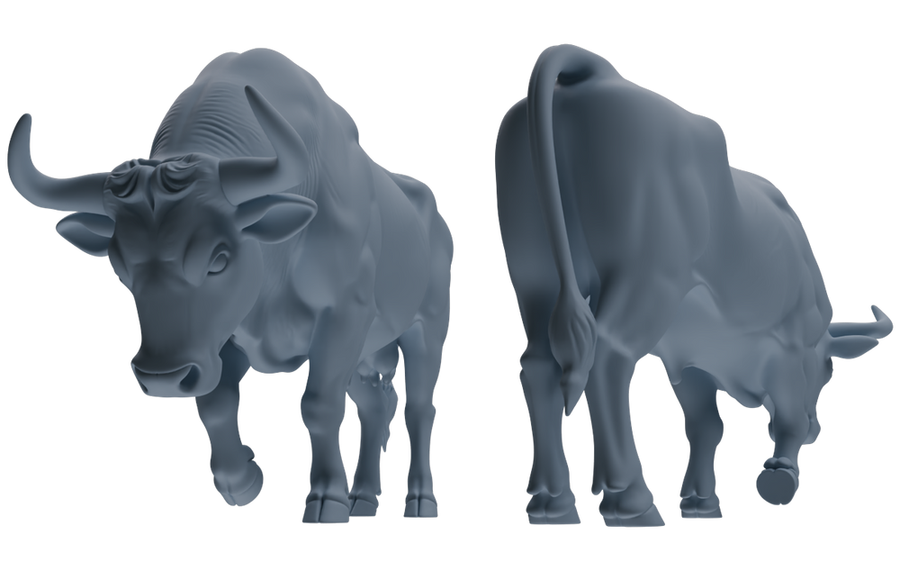 Detail view of MRY-SFW LYTR837 Bullfight Pose Cattle Model 4 pcs Miniature Car Diorama Figures Scene Props Accessories Resin Model