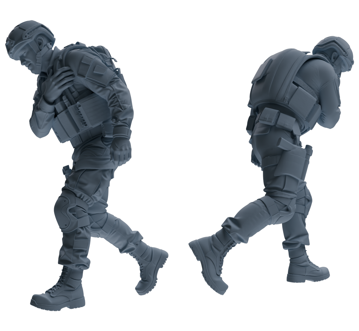 MRY-SFW SSTR207 Miniatures Soldier Model Kit Multi-Pose Combat Soldier Modern Model 6 pcs