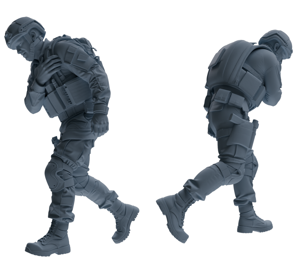 MRY-SFW SSTR207 Miniatures Soldier Model Kit Multi-Pose Combat Soldier Modern Model 6 pcs